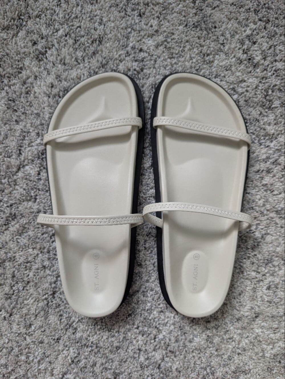 ST.AGNI Fine Strap Leather Slide Flats